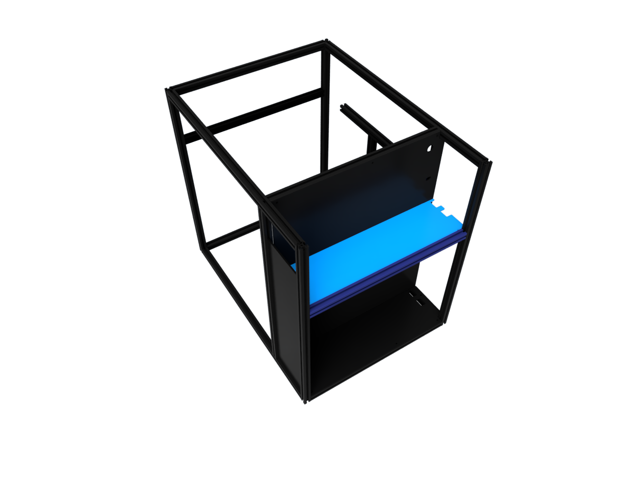 Step 10 – Angle inner electronics panel and slide extrusion in place